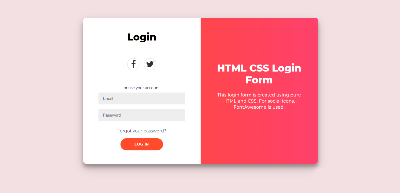 Login Form In Css